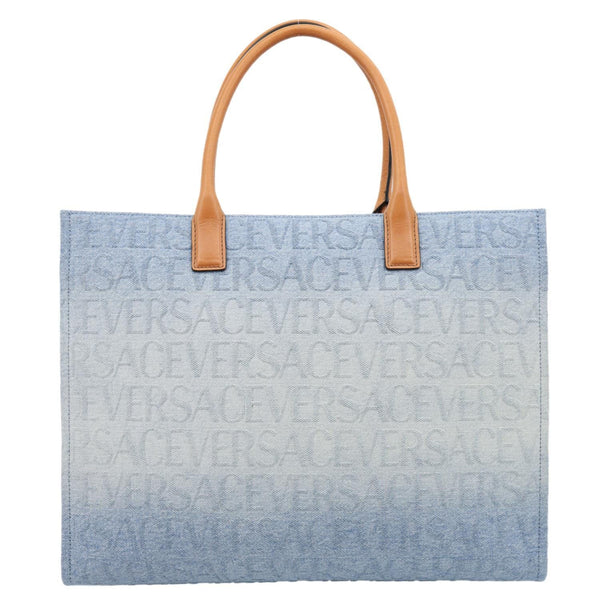 VERSACE La Medusa Denim Tote Bag Blue
