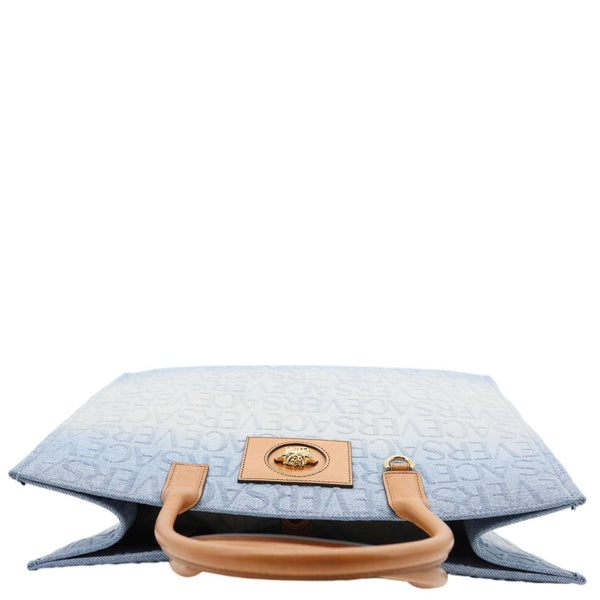 VERSACE La Medusa Denim Tote Bag Blue