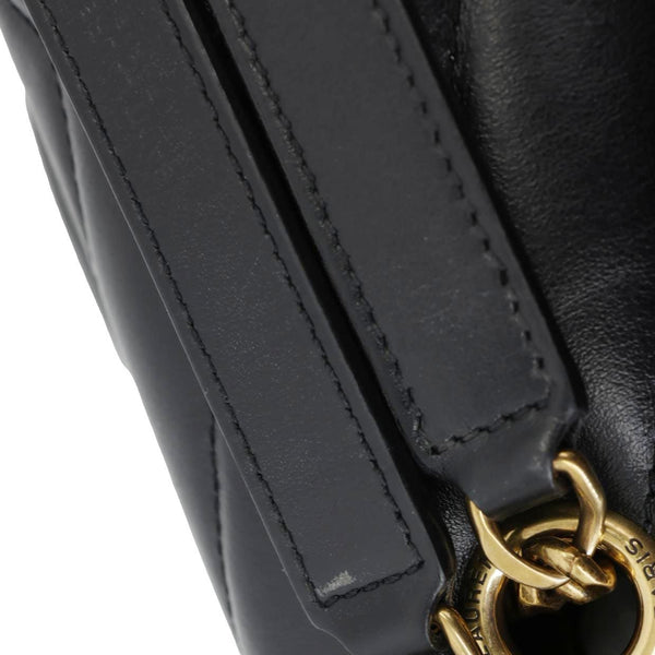 YVES SAINT LAURENT Loulou Medium Quilted Calfskin Leather Shoulder Bag Black