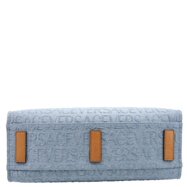 VERSACE La Medusa Denim Tote Bag Blue
