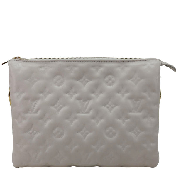 LOUIS VUITTON Coussin PM Monogram Embossed Leather Shoulder Bag White