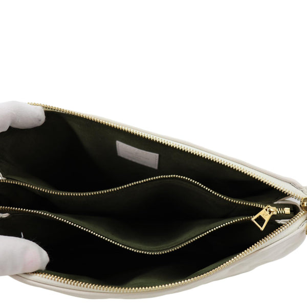 LOUIS VUITTON Coussin PM Monogram Embossed Leather Shoulder Bag White