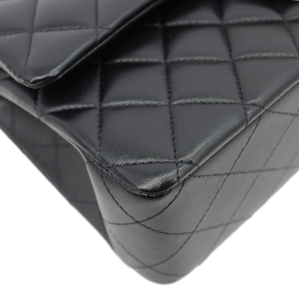 CHANEL Classic Double Flap Medium Quilted Leather Shoulder Bag Black