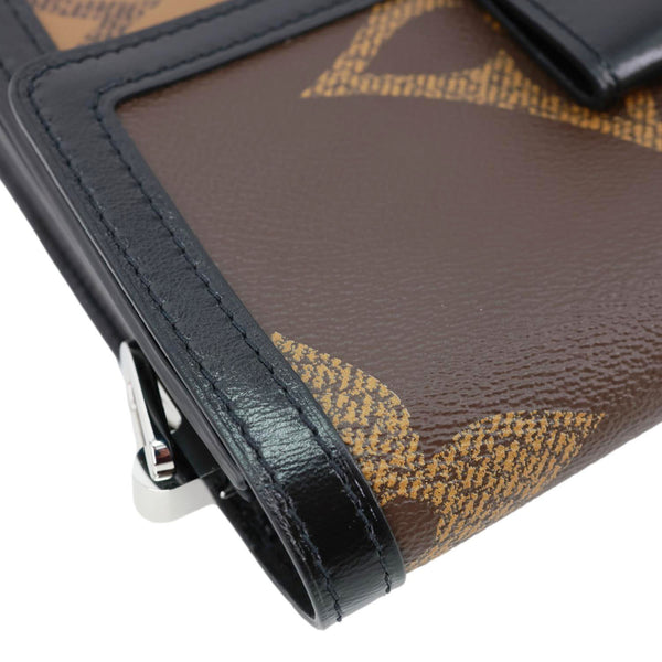 LOUIS VUITTON Dauphine MM Giant Monogram Reverse Canvas Shoulder Bag Brown