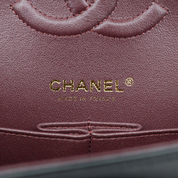 CHANEL Classic Double Flap Medium Quilted Leather Shoulder Bag Black