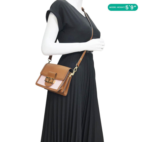 LOUIS VUITTON Dauphine Mini Taurillon Leather Shoulder Bag Pink