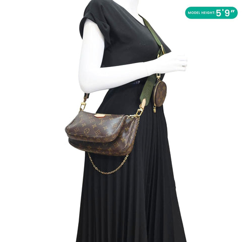 LOUIS VUITTON Multi Pochette Accessoires Monogram Canvas Crossbody Bag Brown