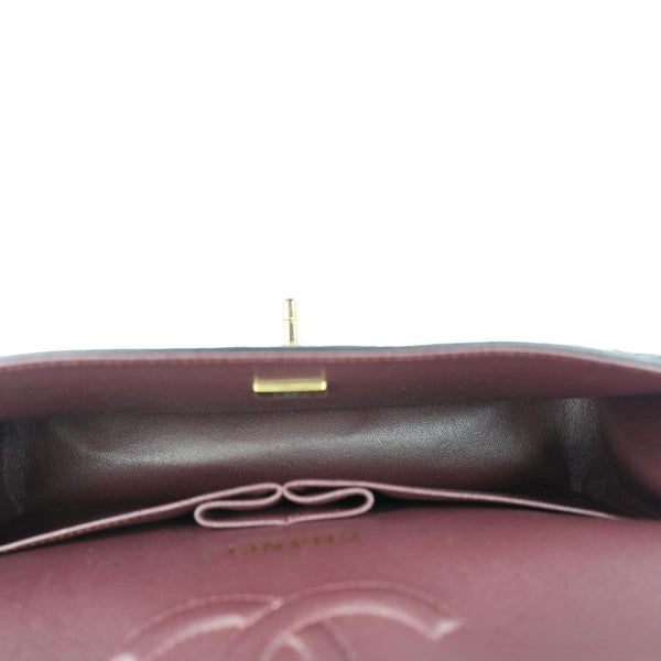 CHANEL Classic Double Flap Medium Quilted Leather Shoulder Bag Black