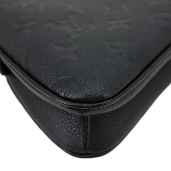 LOUIS VUITTON Liv Pochette Monogram Empreinte Leather Shoulder Bag Black