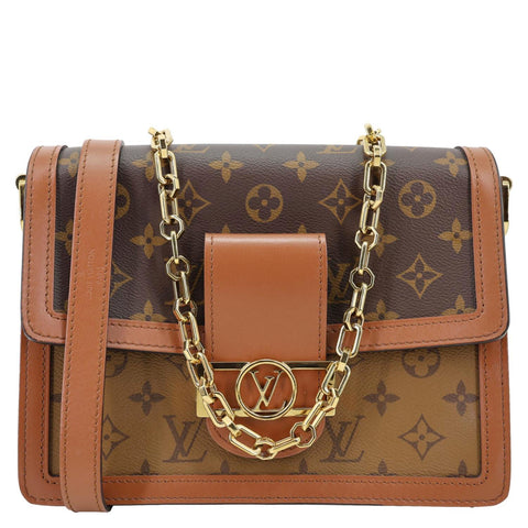 LOUIS VUITTON Dauphine MM Monogram Reverse Canvas Shoulder Bag Brown