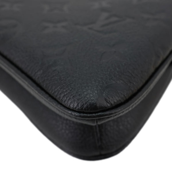 LOUIS VUITTON Liv Pochette Monogram Empreinte Leather Shoulder Bag Black