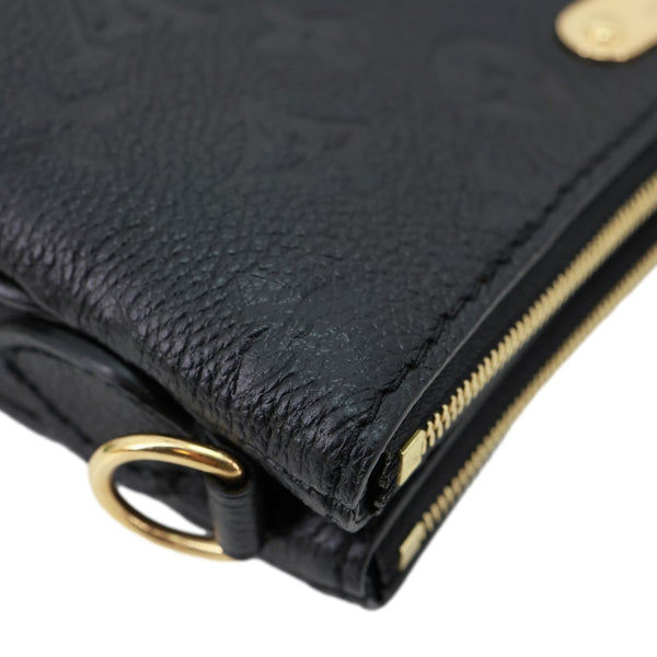 LOUIS VUITTON Liv Pochette Monogram Empreinte Leather Shoulder Bag Black