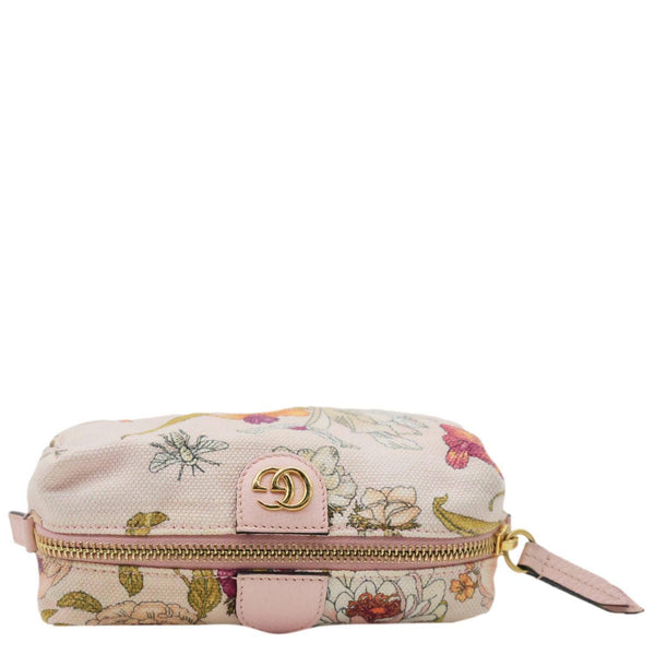 GUCCI GG Floral Canvas Cosmetic Pouch Pink 577355