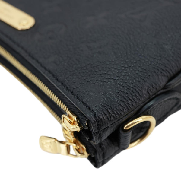 LOUIS VUITTON Liv Pochette Monogram Empreinte Leather Shoulder Bag Black