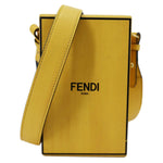 FENDI Vertical Box Vitello Leather Crossbody Bag Yellow