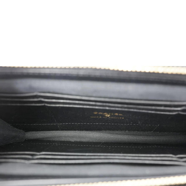 CHANEL CC Quilted Lambskin Leather Pouch Wristlet Black