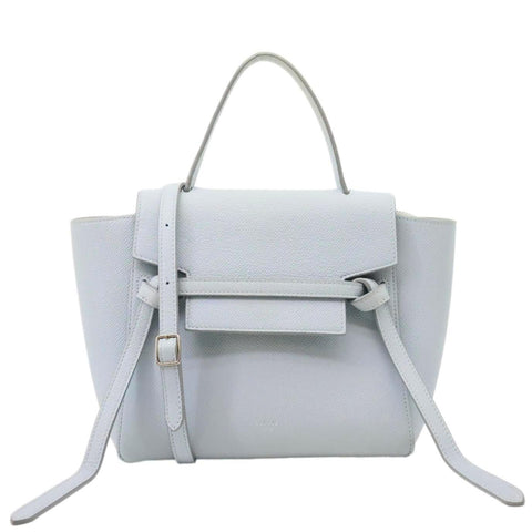 CELINE Nano Belt Grained Leather Shoulder Bag Light Blue