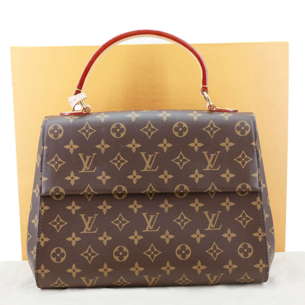 LOUIS VUITTON Cluny MM Monogram Canvas Satchel Bag Brown