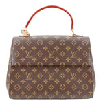 LOUIS VUITTON Cluny MM Monogram Canvas Satchel Bag Brown