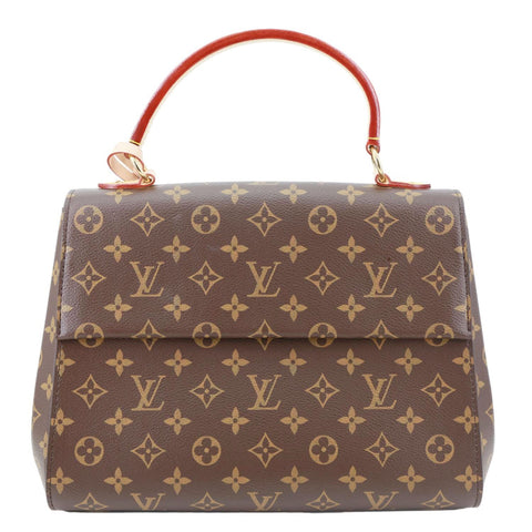 LOUIS VUITTON Cluny MM Monogram Canvas Satchel Bag Brown