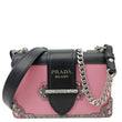 PRADA Cahier City Small Calf Saffiano Leather Chain Crossbody Bag Pink