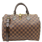 LOUIS VUITTON Speedy 30 Bandouliere Damier Ebene Shoulder Bag Brown