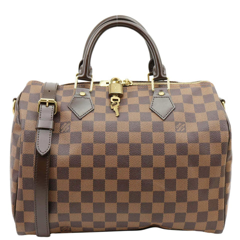LOUIS VUITTON Speedy 30 Bandouliere Damier Ebene Shoulder Bag Brown
