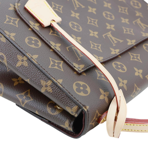 LOUIS VUITTON Cluny MM Monogram Canvas Satchel Bag Brown