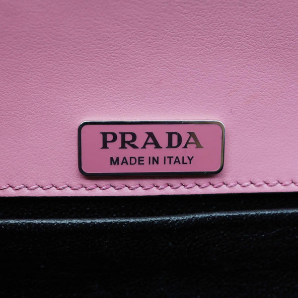 PRADA Cahier City Small Calf Saffiano Leather Chain Crossbody Bag Pink