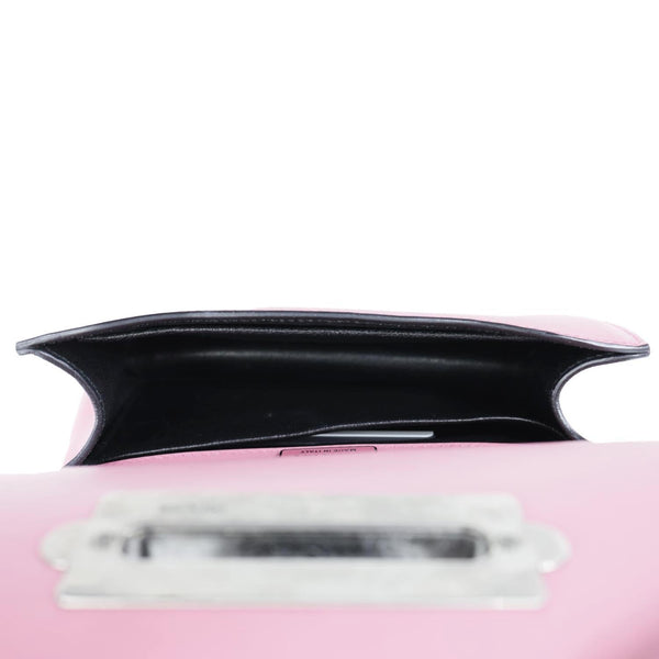 PRADA Cahier City Small Calf Saffiano Leather Chain Crossbody Bag Pink