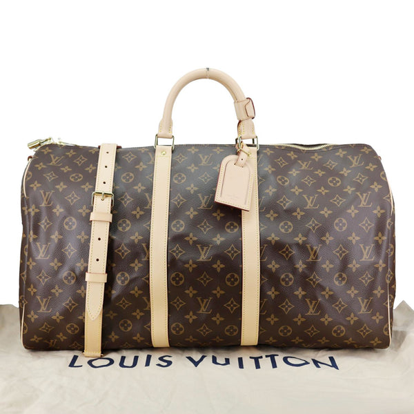 LOUIS VUITTON Keepall 55 Monogram Canvas Travel Bag Brown
