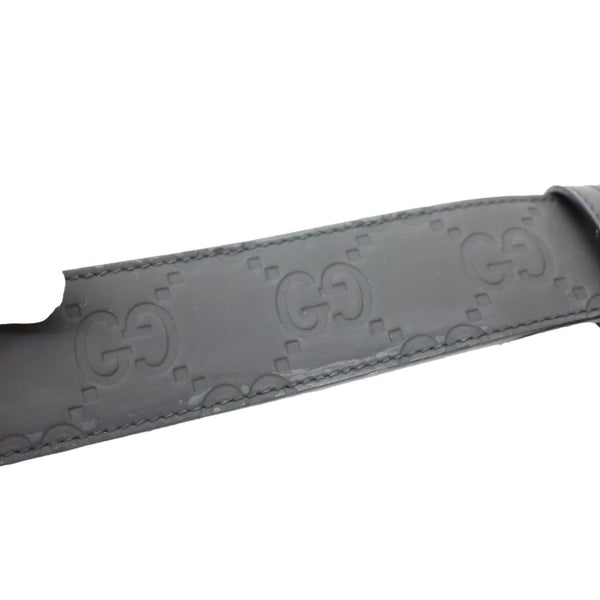 GUCCI GG Leather Belt Grey 771297 Size 110/44