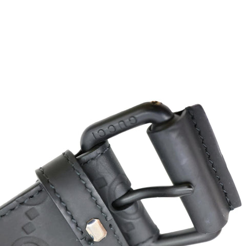 GUCCI GG Leather Belt Grey 771297 Size 110/44