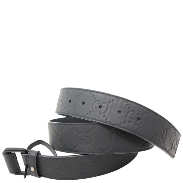 GUCCI GG Leather Belt Grey 771297 Size 110/44