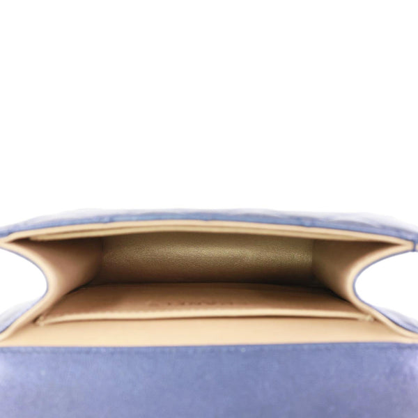 CHANEL Chic Pearls Flap Quilted Lambskin Leather Shoulder Bag Navy Blue