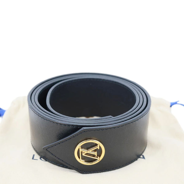 LOUIS VUITTON Tie The Knot 45mm Calf Leather Belt Black Size 80/32