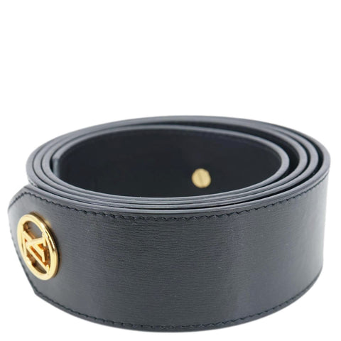 LOUIS VUITTON Tie The Knot 45mm Calf Leather Belt Black Size 80/32