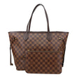 LOUIS VUITTON Neverfull MM Damier Ebene Tote Bag Brown