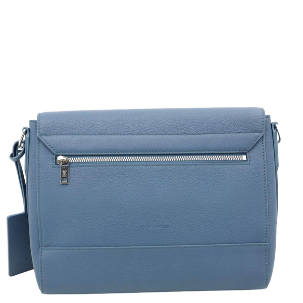 LOUIS VUITTON Takeoff Aerogram Leather Messenger Bag Navy Blue