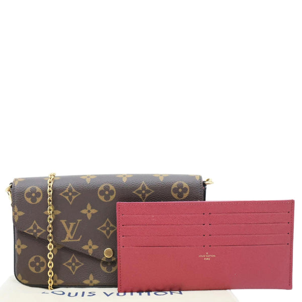 LOUIS VUITTON Felicie Pochette Monogram Canvas Crossbody Bag Brown