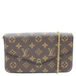 LOUIS VUITTON Felicie Pochette Monogram Canvas Crossbody Bag Brown