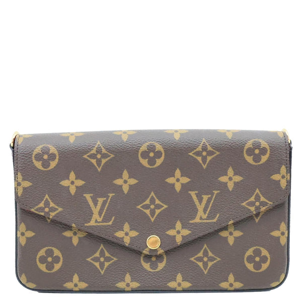 LOUIS VUITTON Felicie Pochette Monogram Canvas Crossbody Bag Brown