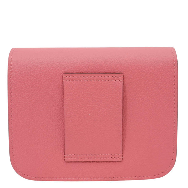 HERMES Constance Slim Calfskin Leather Wallet Rose Confetti Sanguine
