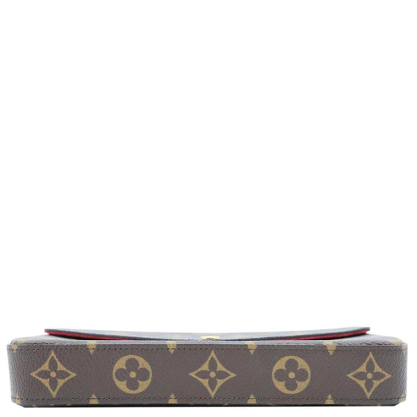 LOUIS VUITTON Felicie Pochette Monogram Canvas Crossbody Bag Brown