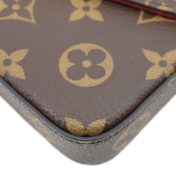 LOUIS VUITTON Felicie Pochette Monogram Canvas Crossbody Bag Brown