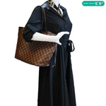 LOUIS VUITTON Neverfull MM Damier Ebene Tote Bag Brown