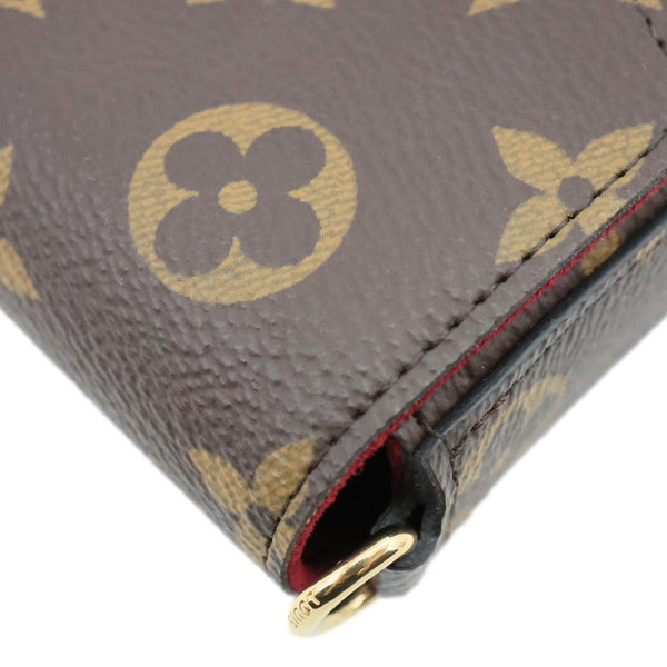 LOUIS VUITTON Felicie Pochette Monogram Canvas Crossbody Bag Brown