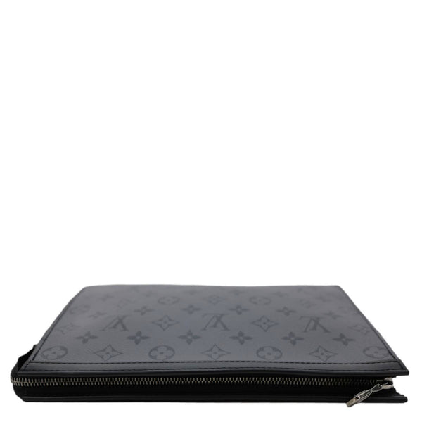 LOUIS VUITTON Pochette Voyage MM Monogram Eclipse Canvas Pouch Bag Grey