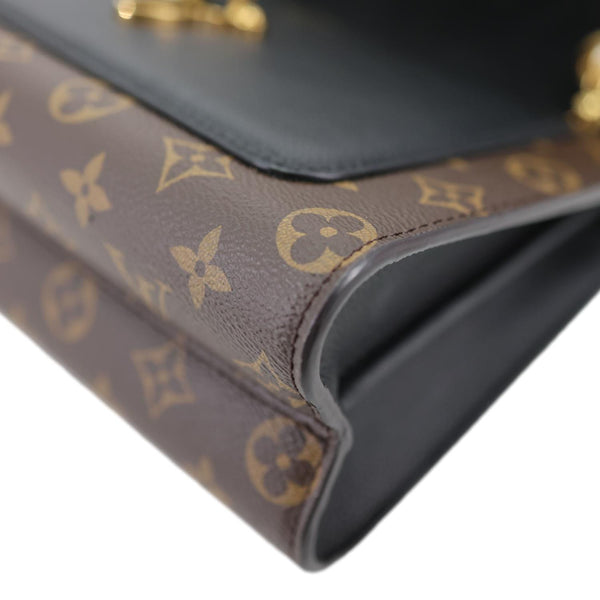 LOUIS VUITTON Victoire Monogram Canvas Chain Shoulder Bag Black