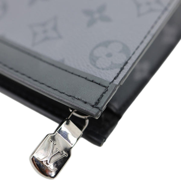 LOUIS VUITTON Pochette Voyage MM Monogram Eclipse Canvas Pouch Bag Grey